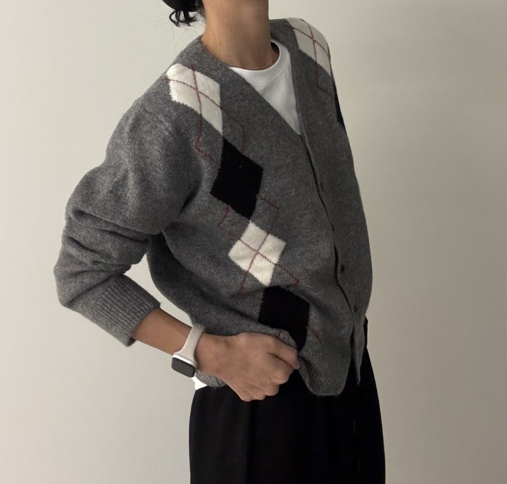 Ripple - Korean Women Fashion - #momslook - Argyle Cardigan - 12