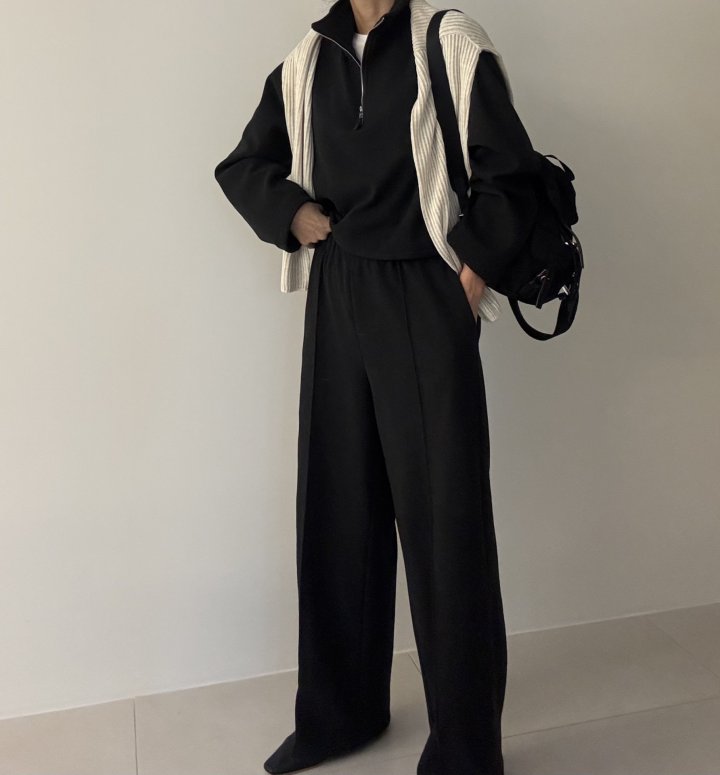 Ripple - Korean Women Fashion - #momslook - Premium Half Zip Set