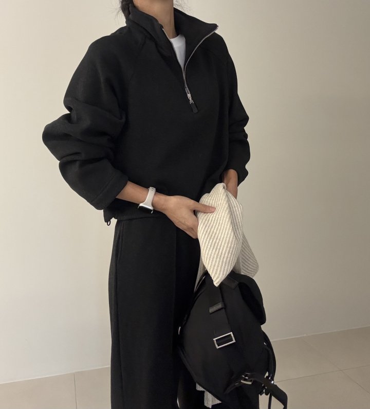 Ripple - Korean Women Fashion - #pursuepretty - Premium Half Zip Set - 5