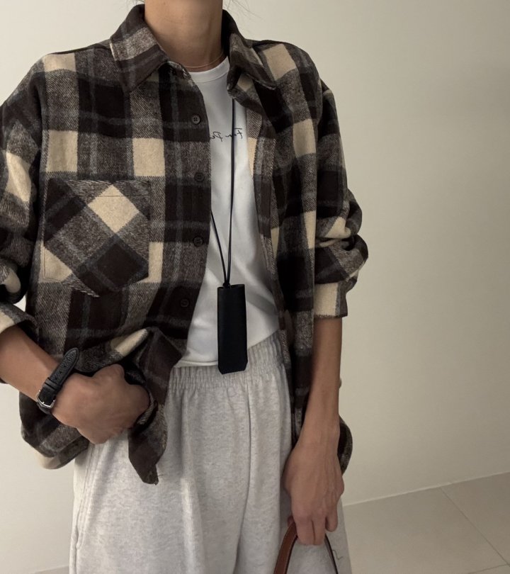 Ripple - Korean Women Fashion - #restrostyle - Land Brushed Check Shirt - 10