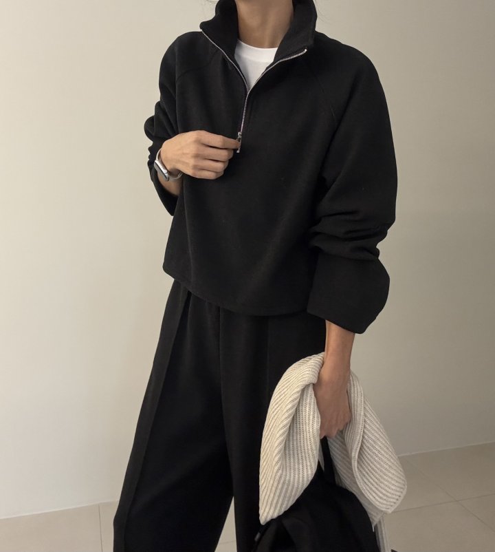 Ripple - Korean Women Fashion - #restrostyle - Premium Half Zip Set - 6