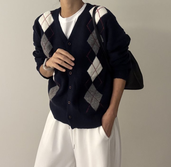 Ripple - Korean Women Fashion - #shopsmall - Argyle Cardigan - 9