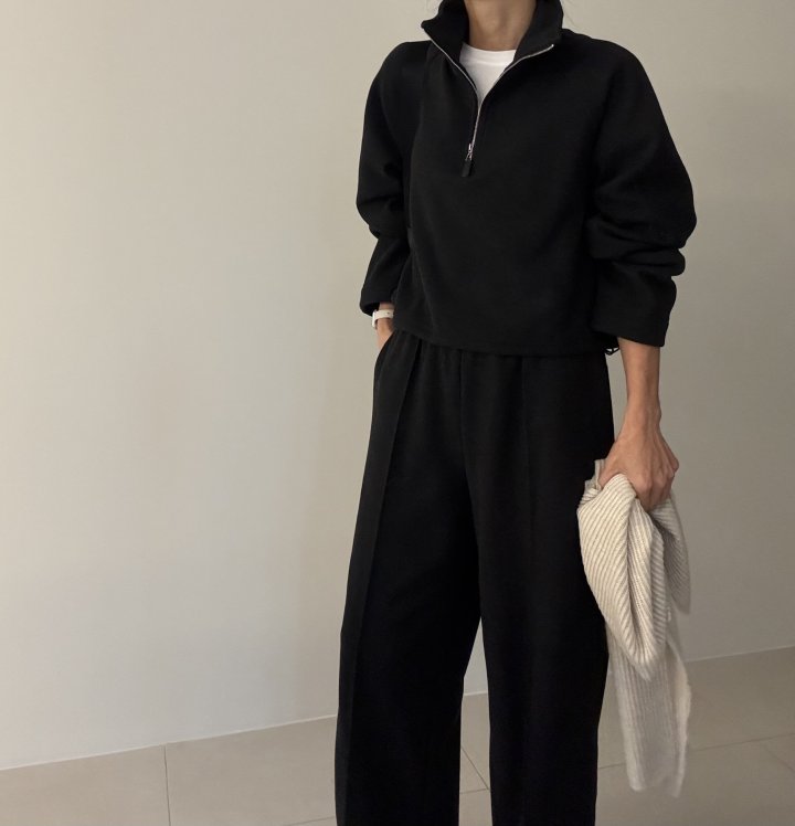Ripple - Korean Women Fashion - #shopsmall - Premium Half Zip Set - 8
