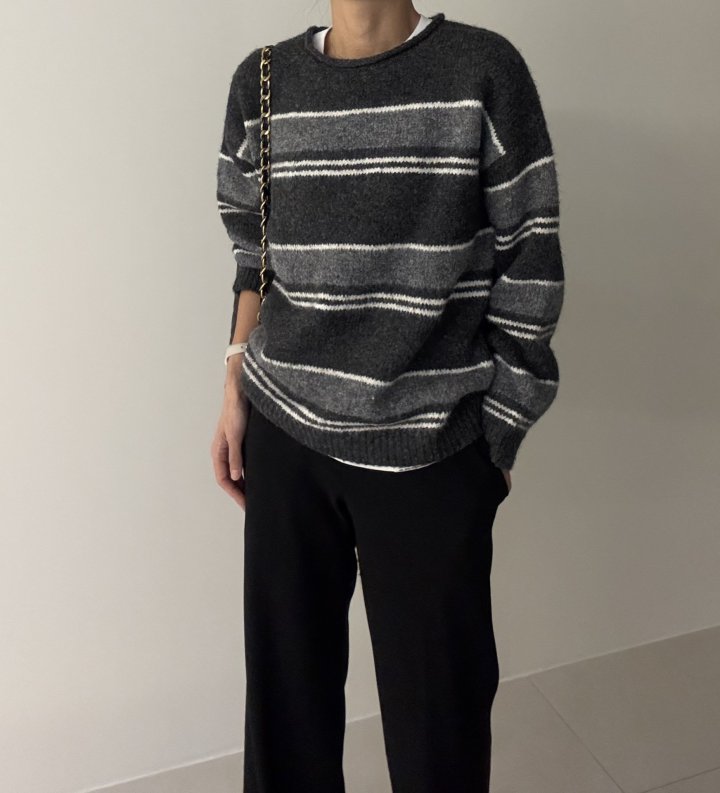 Ripple - Korean Women Fashion - #thatsdarling - Movie Stripe Knit - 11