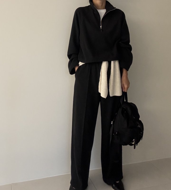 Ripple - Korean Women Fashion - #thelittlethings - Premium Half Zip Set - 10