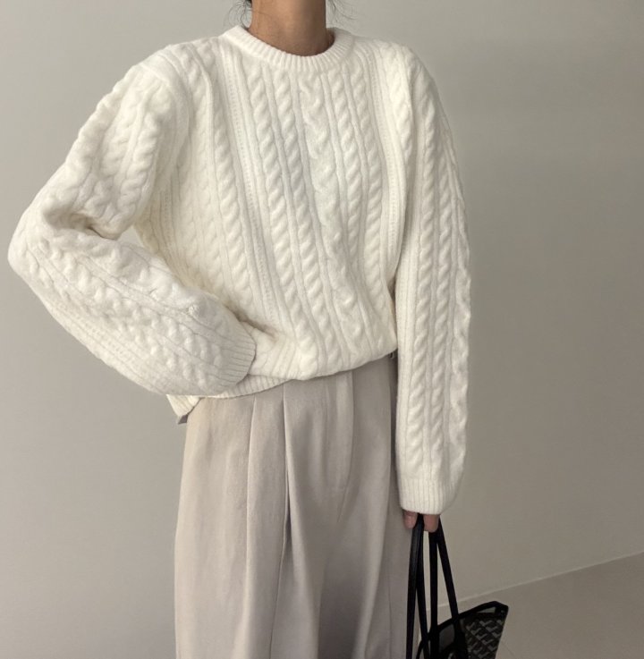 Ripple - Korean Women Fashion - #vintageinspired - Mazel Cable Knit - 8