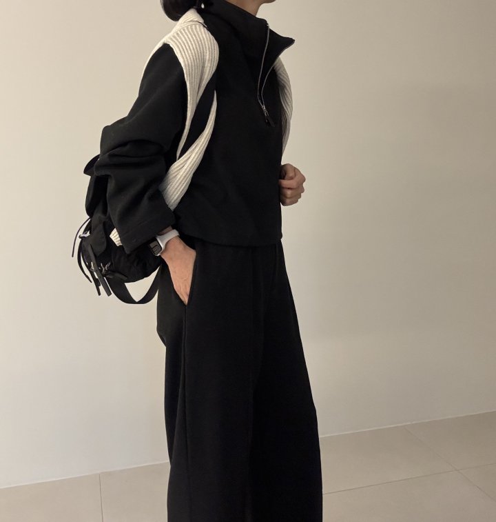Ripple - Korean Women Fashion - #vintageinspired - Premium Half Zip Set - 3