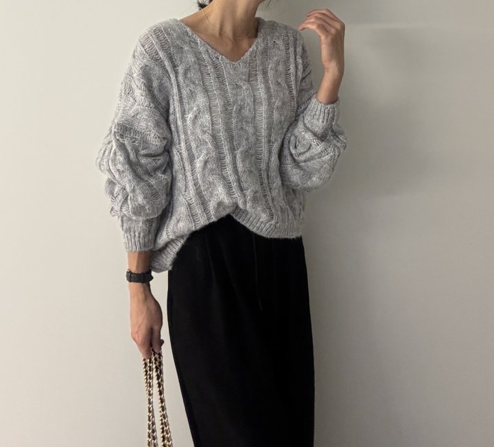 Ripple - Korean Women Fashion - #womensfashion - Vince Cable Knit - 12