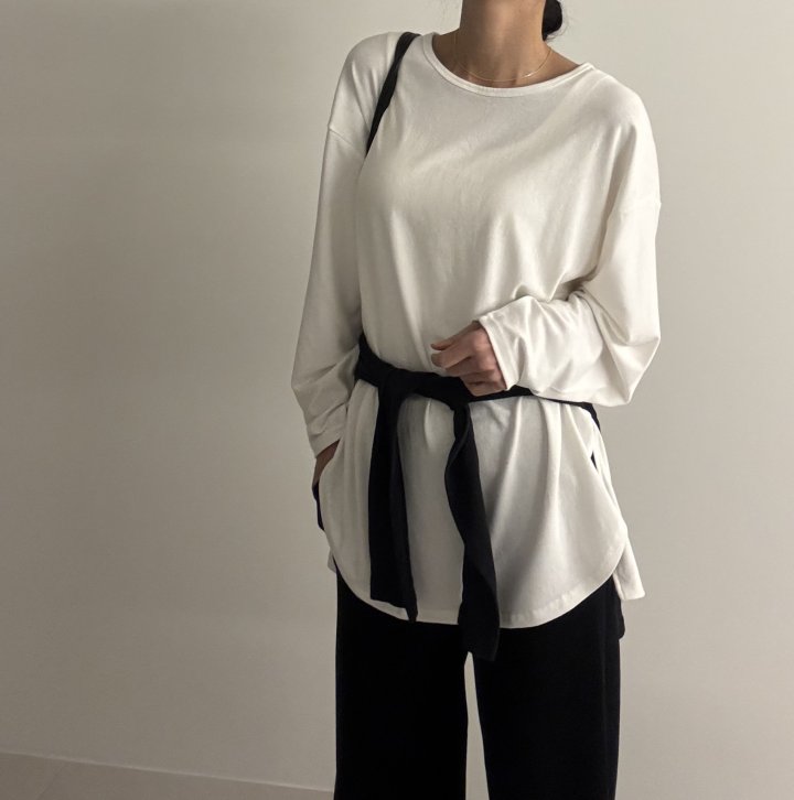 Ripple - Korean Women Fashion - #womensfashion - Cream Brushed Boxy Tee - 8