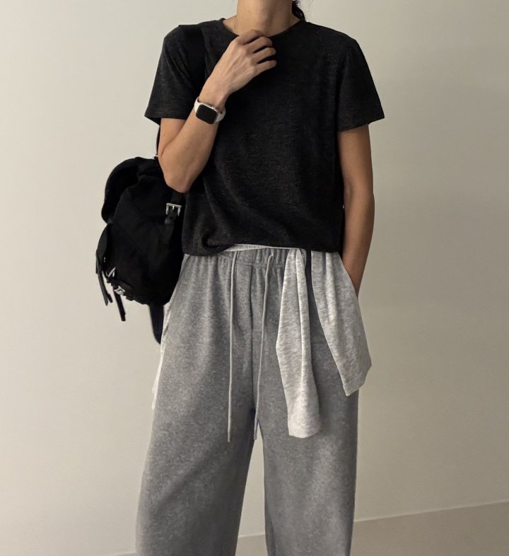 Ripple - Korean Women Fashion - #womensfashion - Comfy Plain Short Sleeve Tee - 6