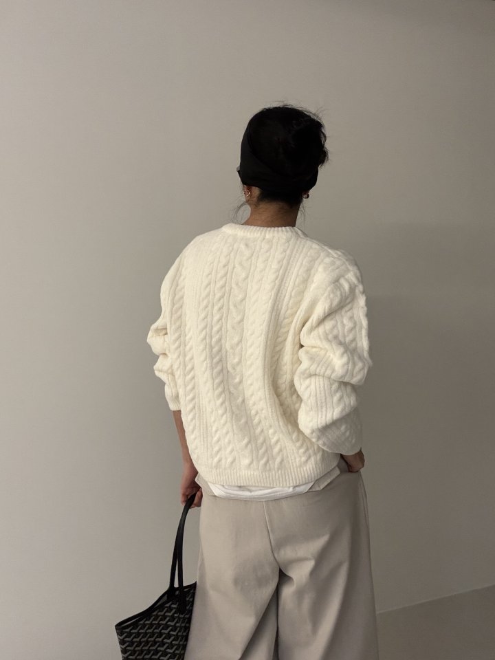 Ripple - Korean Women Fashion - #womensfashion - Mazel Cable Knit - 7