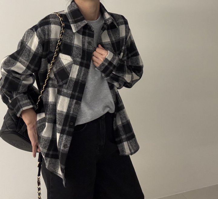 Ripple - Korean Women Fashion - #womensfashion - Land Brushed Check Shirt - 2
