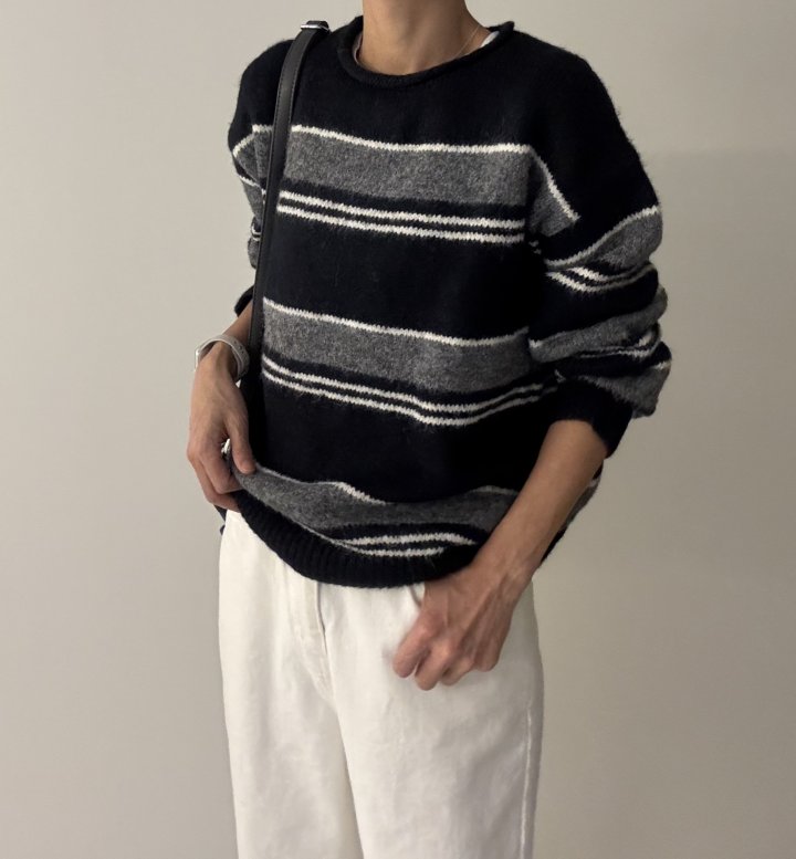 Ripple - Korean Women Fashion - #momslook - Movie Stripe Knit - 4