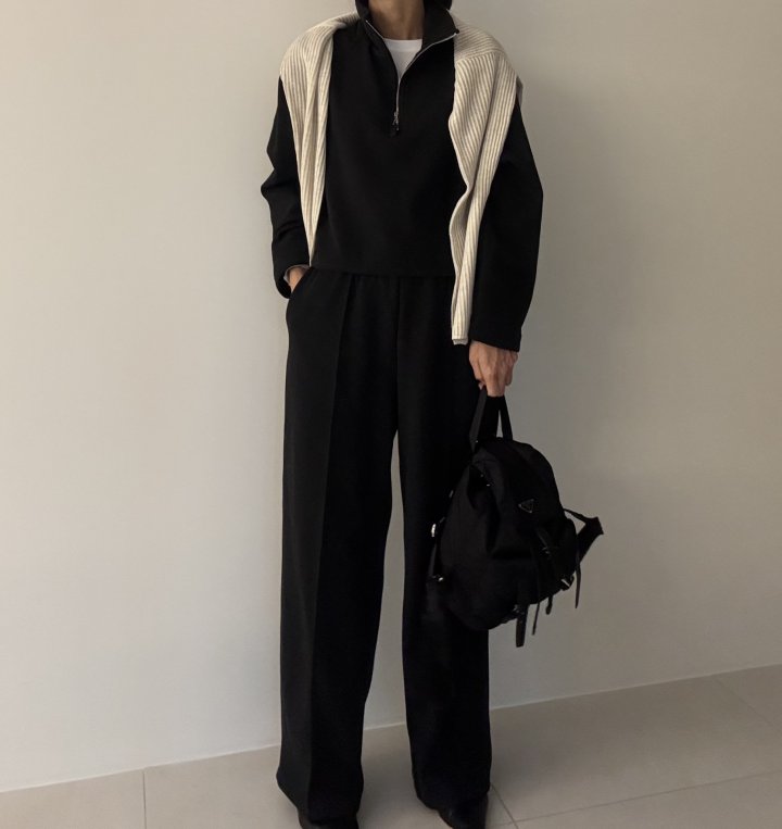Ripple - Korean Women Fashion - #womensfashion - Premium Half Zip Set - 2