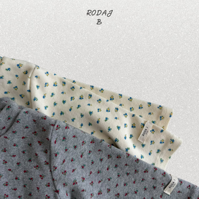 Roda J - Korean Baby Fashion - #babyfashion - Wildflower Mock Neck Tee - 6