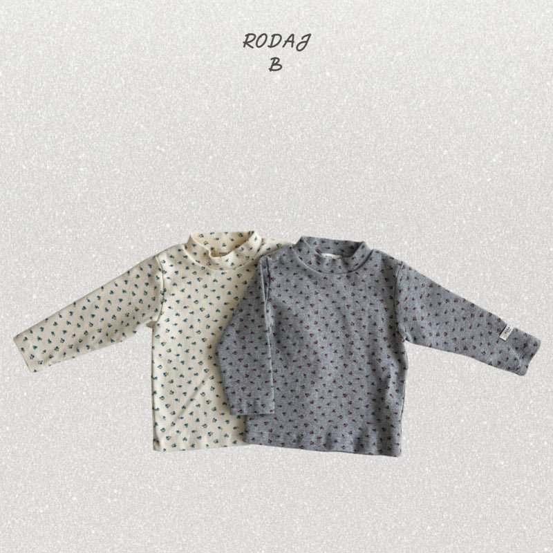 Roda J - Korean Baby Fashion - #onlinebabyshop - Wildflower Mock Neck Tee