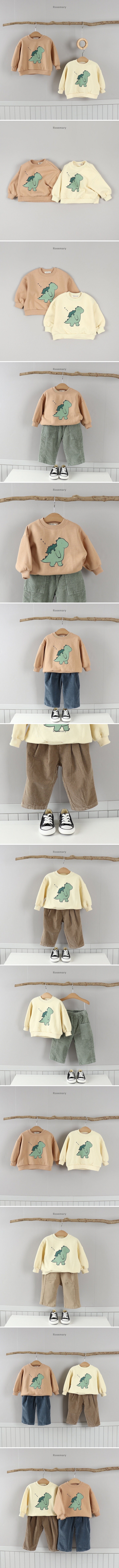 Rosemary - Korean Children Fashion - #discoveringself - Piggyback Dino Tee