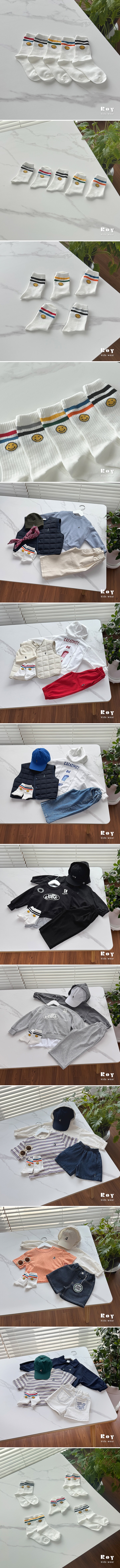 Roy - Korean Children Fashion - #Kfashion4kids - Line Smile Socks