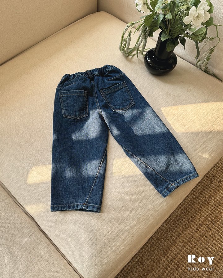 Roy - Korean Children Fashion - #designkidswear - Diagonal Fleece Jeans - 9