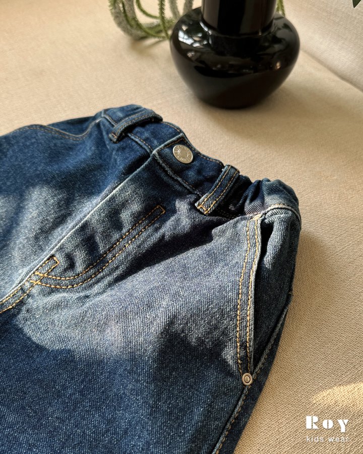 Roy - Korean Children Fashion - #discoveringself - Diagonal Fleece Jeans - 10