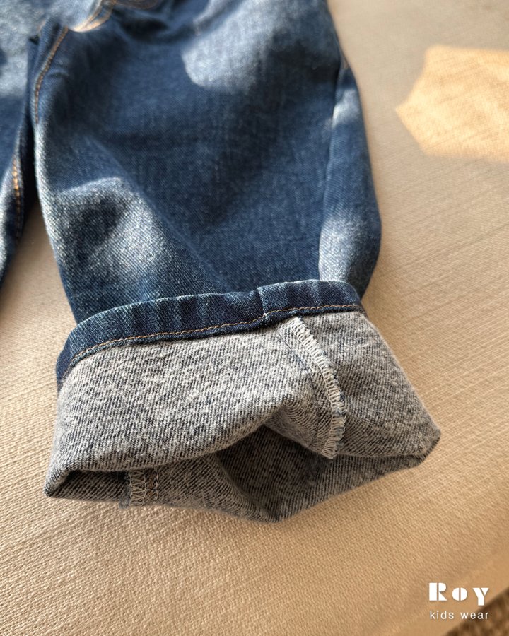 Roy - Korean Children Fashion - #fashionkids - Diagonal Fleece Jeans - 11