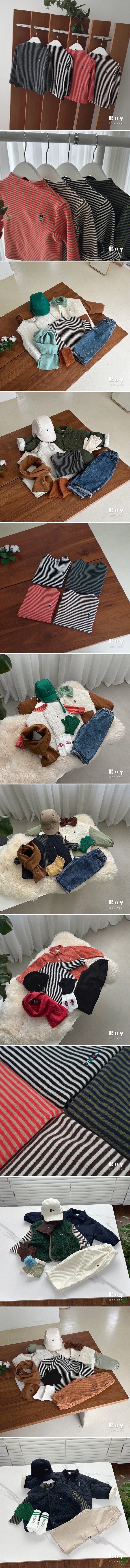 Roy - Korean Children Fashion - #kidzfashiontrend - Toy Stripe Turtleneck Tee - 2