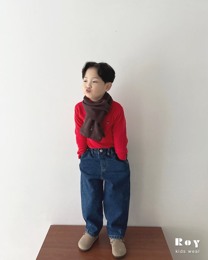 Roy - Korean Children Fashion - #magicofchildhood - Diagonal Fleece Jeans - 4