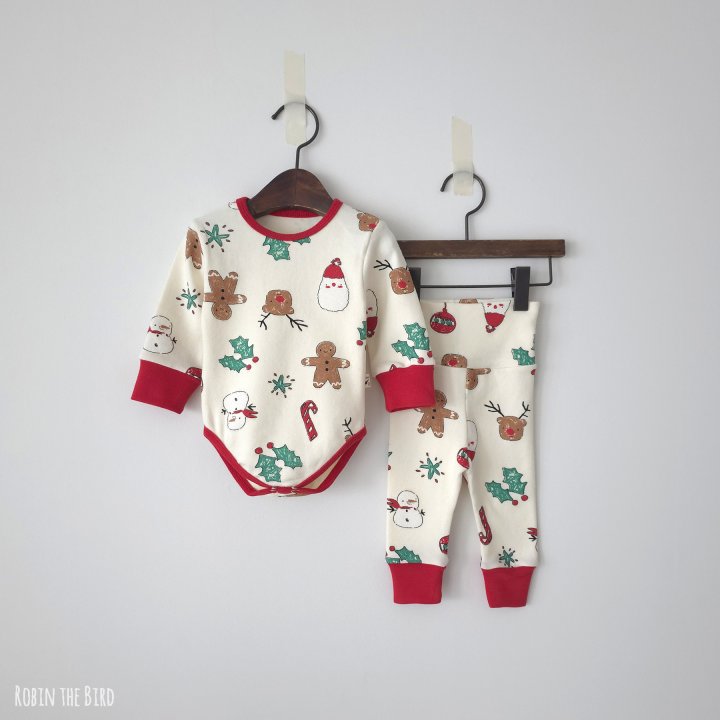 Saerobin - Korean Baby Fashion - #babylifestyle - Santa Claus Bodysuit Set - 2