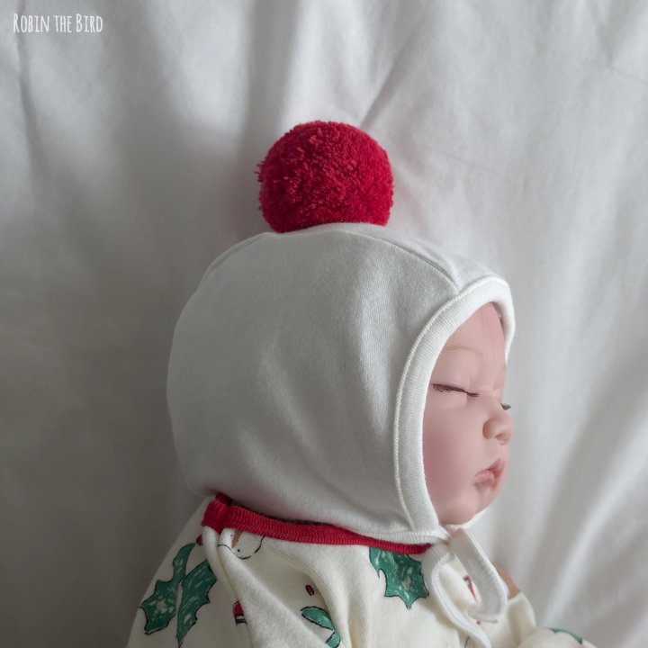 Saerobin - Korean Baby Fashion - #babywear - Pom Pom Christmas Bonnet - 6