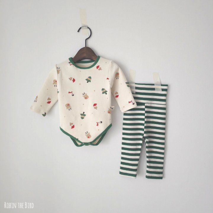 Saerobin - Korean Baby Fashion - #onlinebabyboutique - Christmas Bodysuit Set - 3