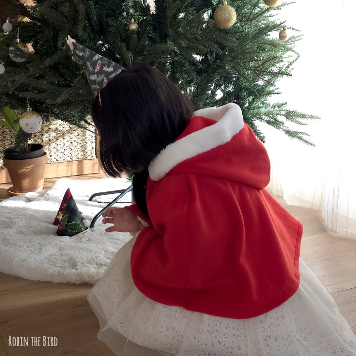 Saerobin - Korean Baby Fashion - #onlinebabyshop - Christmas Hooded Cape - 6