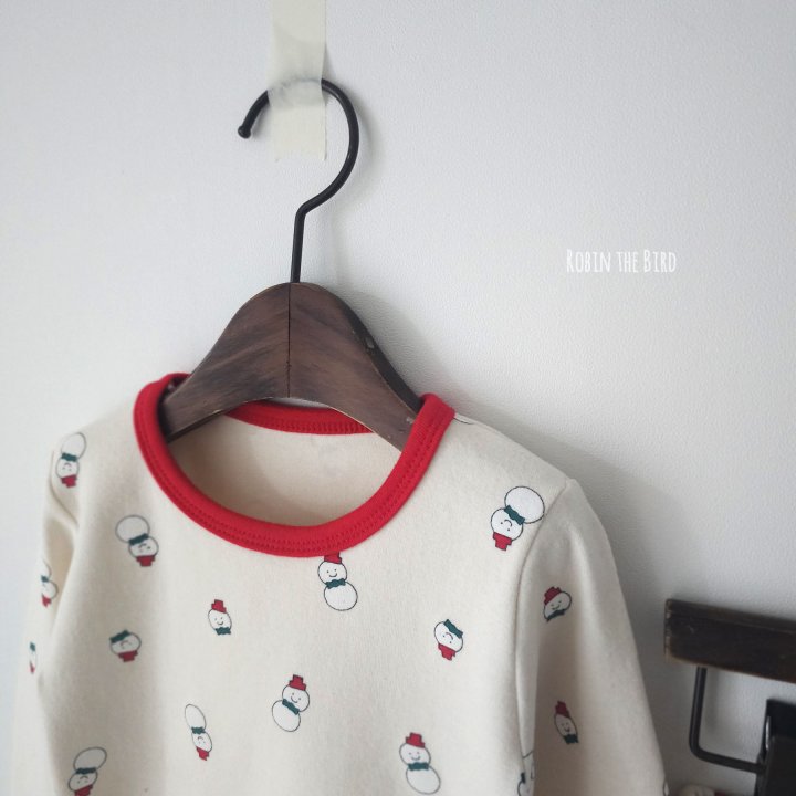 Saerobin - Korean Baby Fashion - #onlinebabyshop - Snowman Fleece Easywear - 4
