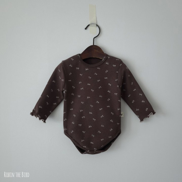 Saerobin - Korean Baby Fashion - #smilingbaby - Ribbon Fleece Frill Bodysuit - 3