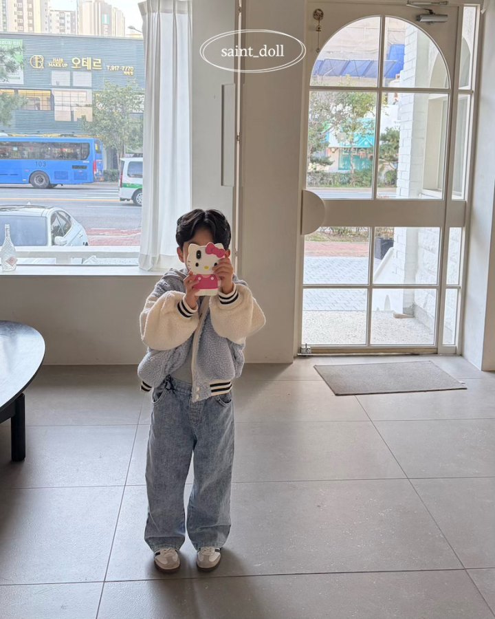 Saint Doll - Korean Children Fashion - #designkidswear - Teddy Baseball Jacket (Junior) - 7