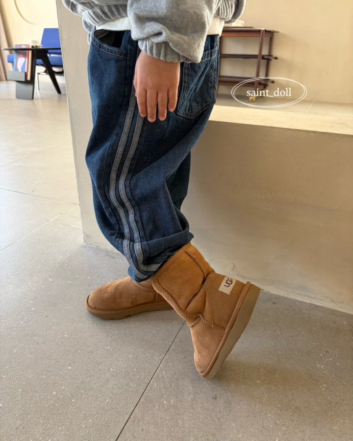 Saint Doll - Korean Children Fashion - #designkidswear - Line Denim Pants (Junior) - 10