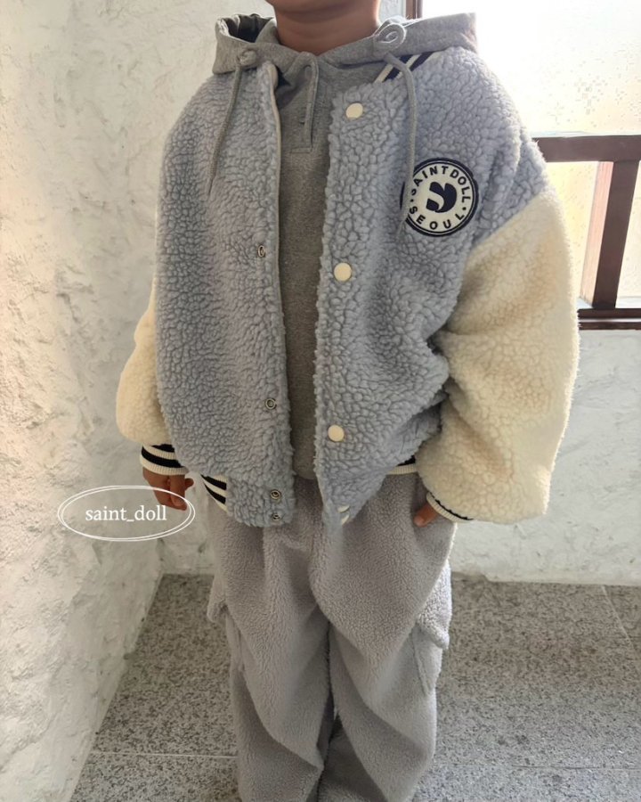 Saint Doll - Korean Children Fashion - #discoveringself - Teddy Baseball Jacket (Junior) - 8