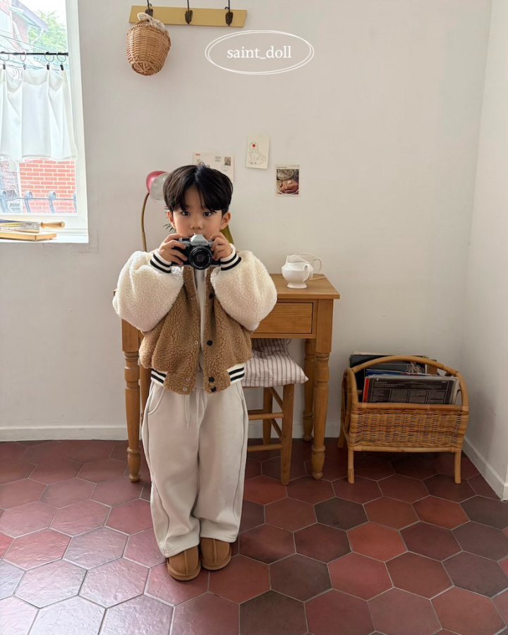 Saint Doll - Korean Children Fashion - #fashionkids - Teddy Baseball Jacket (Junior) - 9