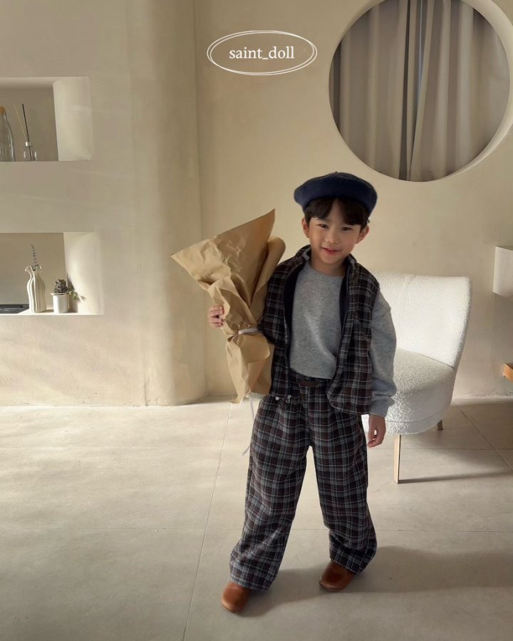 Saint Doll - Korean Children Fashion - #kidsstore - Check Wool Pants (Junior) - 4