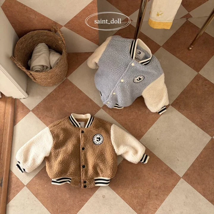 Saint Doll - Korean Children Fashion - #littlefashionista - Teddy Baseball Jacket (Kids)