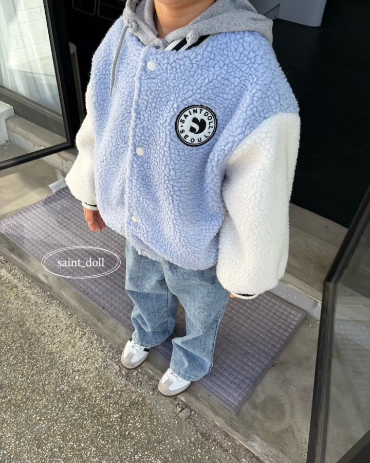 Saint Doll - Korean Children Fashion - #minifashionista - Teddy Baseball Jacket (Kids) - 4