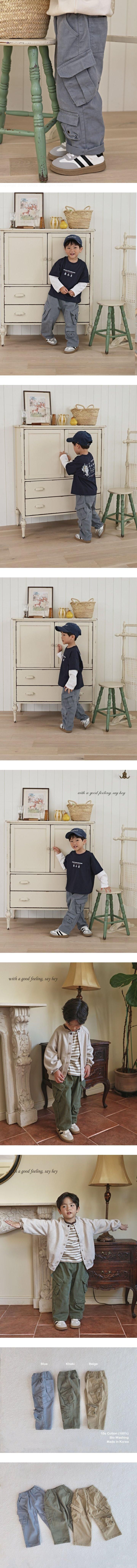 Say Hey - Korean Children Fashion - #kidsshorts - Diagonal Cargo Pants