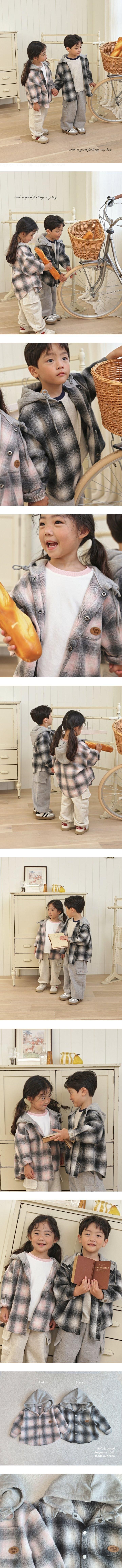 Say Hey - Korean Children Fashion - #kidsstore - Check Hood Jacket