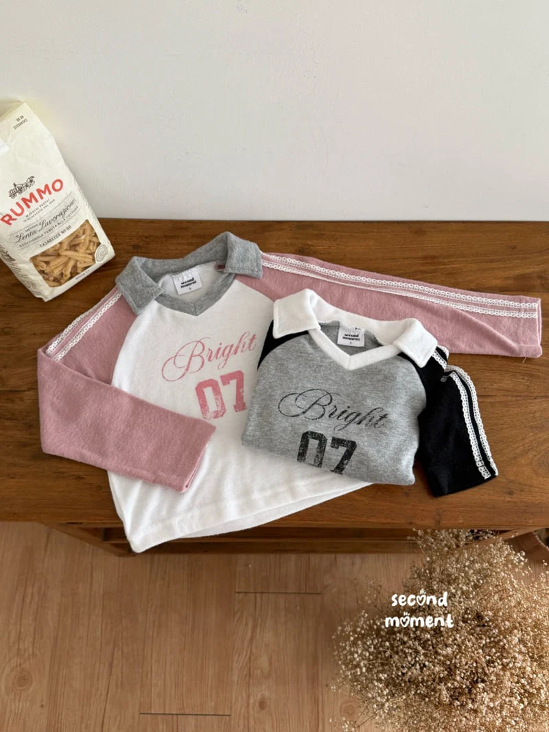 Second Moment - Korean Children Fashion - #childofig - Bright Lace Collar Tee - 2