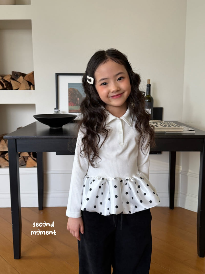 Second Moment - Korean Children Fashion - #childrensboutique - Dot Balloon Collar Tee - 11