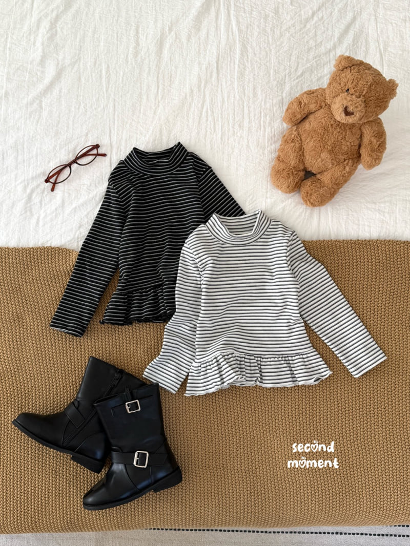 Second Moment - Korean Children Fashion - #fashionkids - Frill Line Half Turtleneck