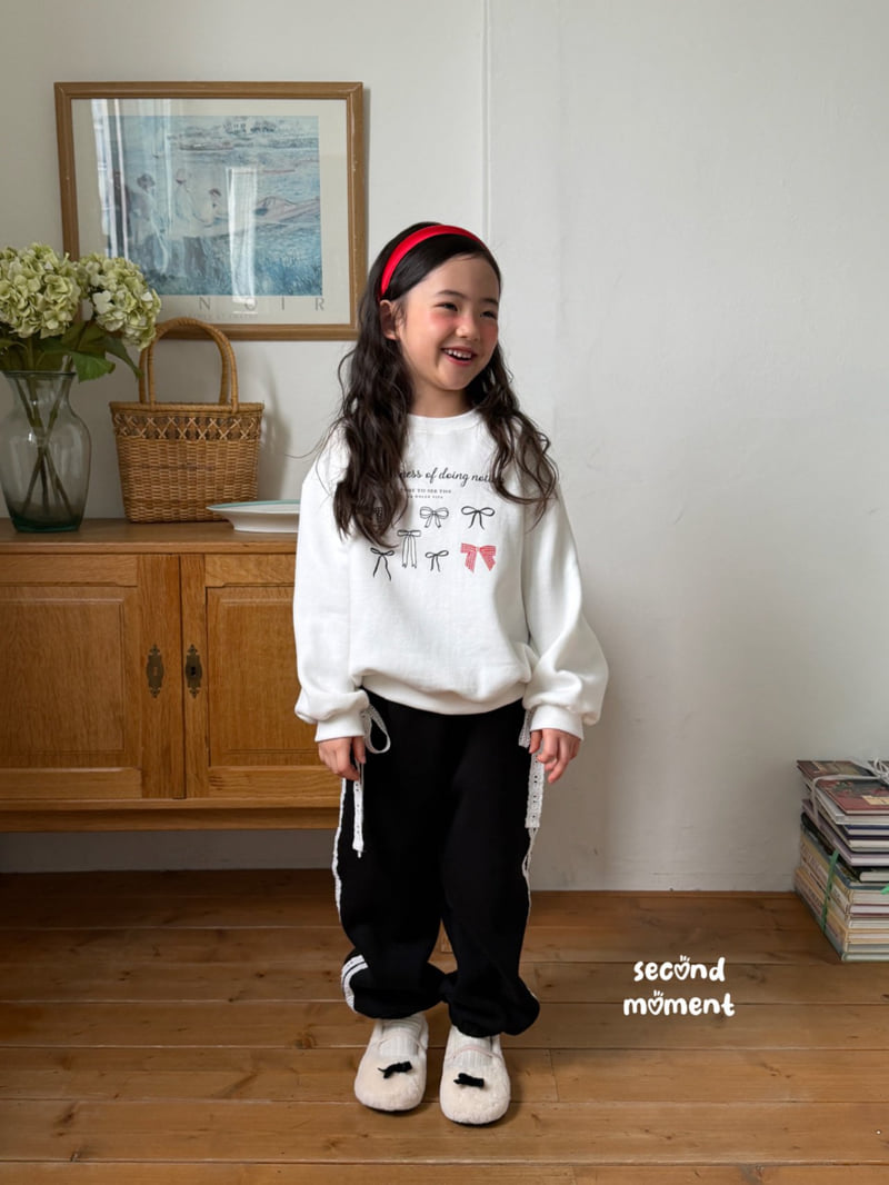 Second Moment - Korean Children Fashion - #fashionkids - Sweet Ribbon Sweatshirt - 9