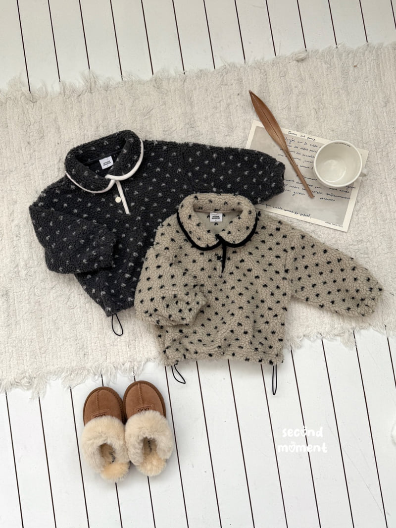 Second Moment - Korean Children Fashion - #fashionkids - Heart Sherpa Anorak