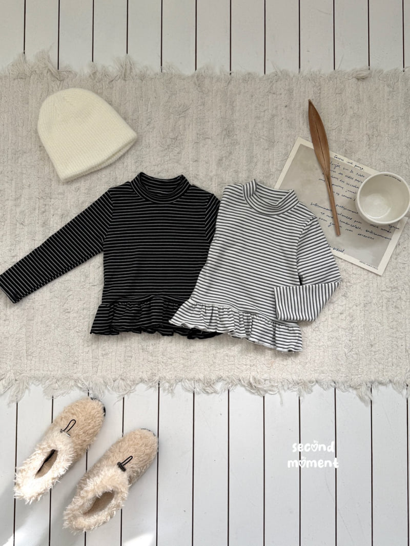 Second Moment - Korean Children Fashion - #kidsshorts - Frill Line Half Turtleneck - 2