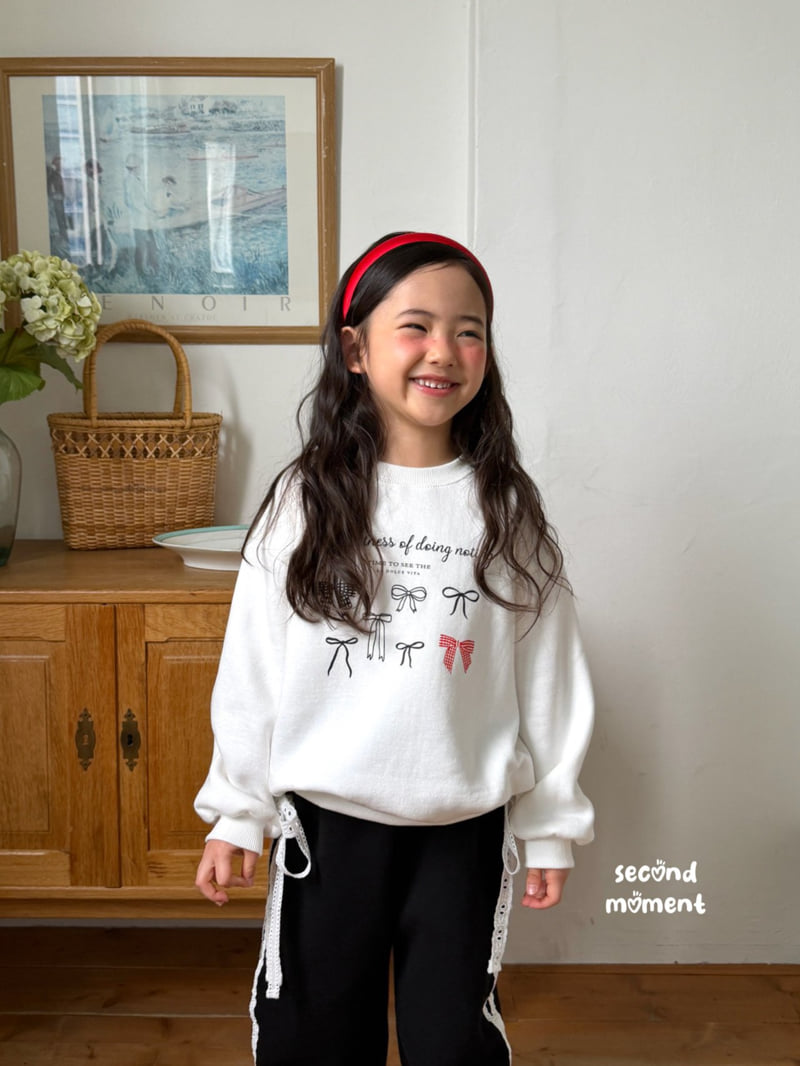 Second Moment - Korean Children Fashion - #kidsshorts - Sweet Ribbon Sweatshirt - 10