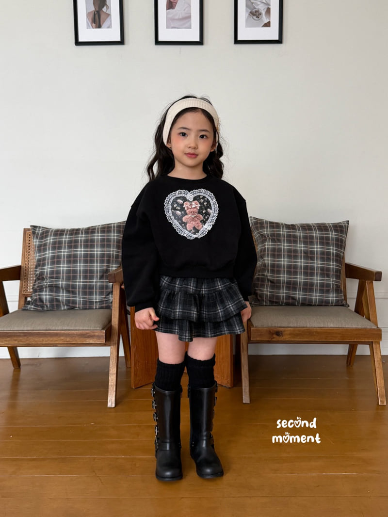 Second Moment - Korean Children Fashion - #kidsshorts - Winter Lace Heart Sweatshirt - 6